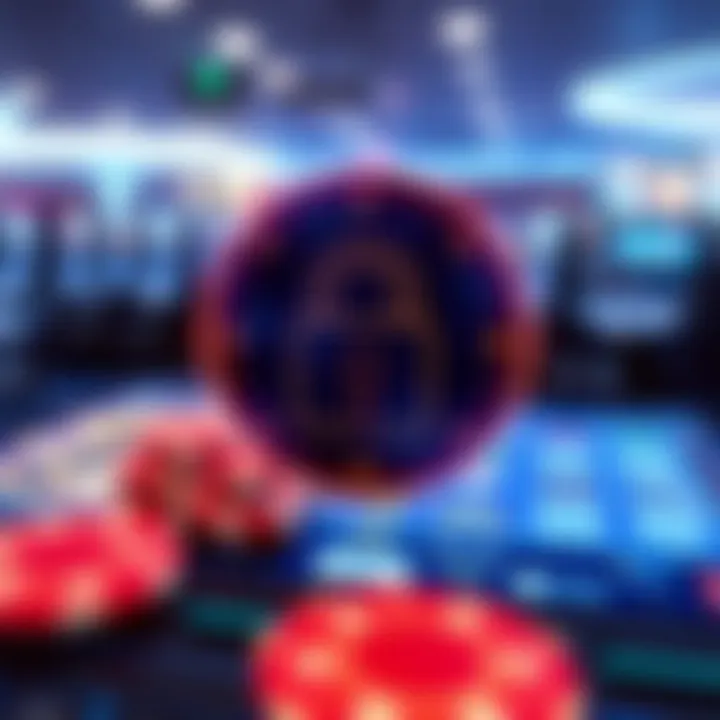 Secure online gaming environment symbolized by a digital padlock and casino icons
