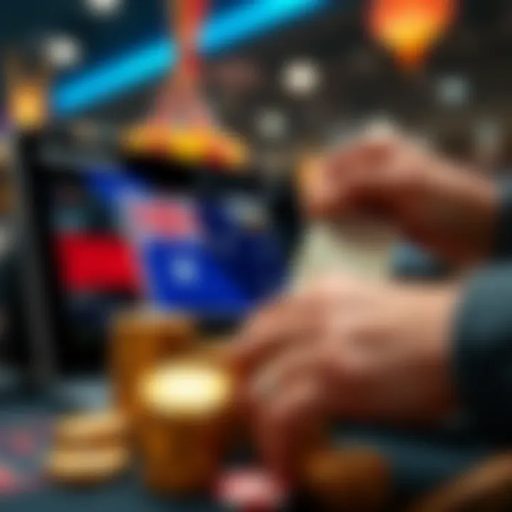 Illustration of secure online casino transaction with Australian currency and bonus elements