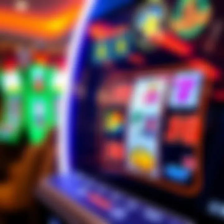 Colorful online pokies reels showing various symbols on a digital screen