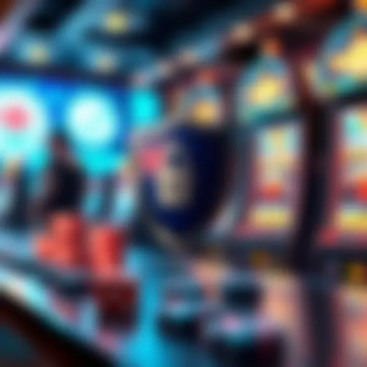 Illustration of secure online gambling environment with safety shields and Australian flag elements