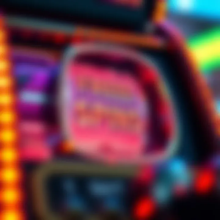 Close-up of a spinning slot machine reel highlighting free spins feature