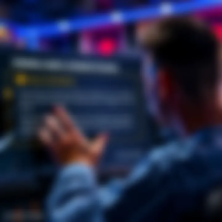 Illustration of a player interacting with a digital interface highlighting terms and conditions and bonus activation tips