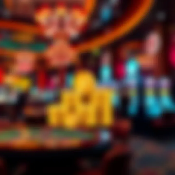 Illustration showing cashback rewards accumulating in a casino setting