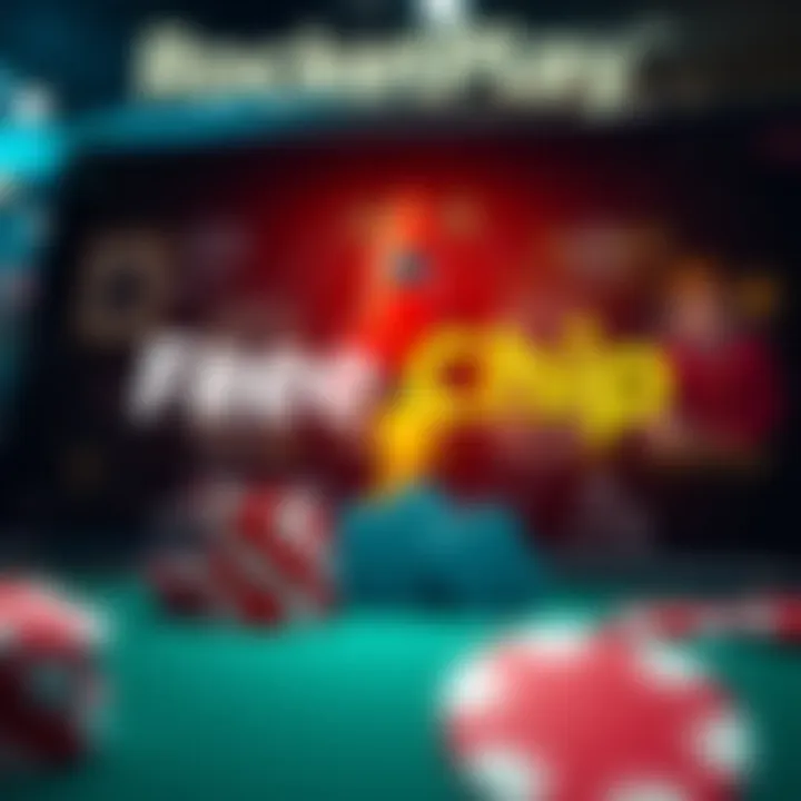 Graphic illustrating the concept of free chip bonuses in online gaming with a rocket symbol and casino chips