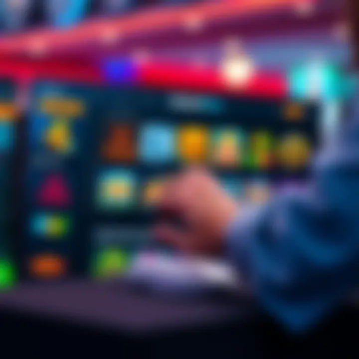 User navigating RocketPlay gaming platform interface with various game icons visible