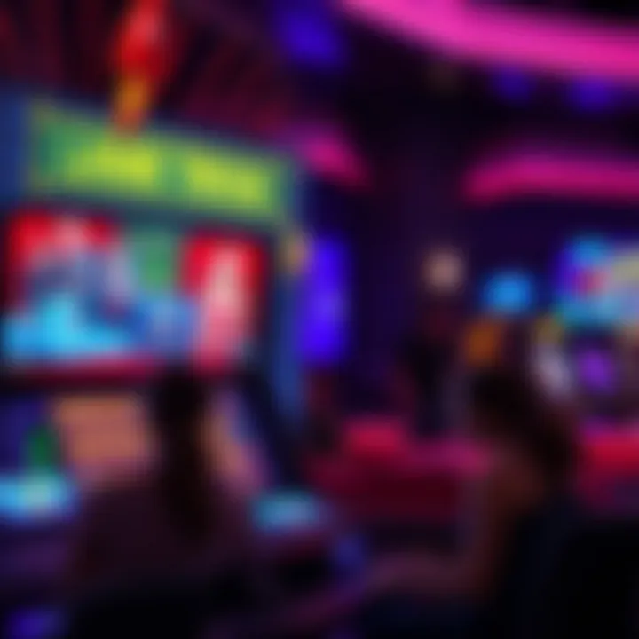 Interactive live trivia game show interface with colorful graphics and player engagement