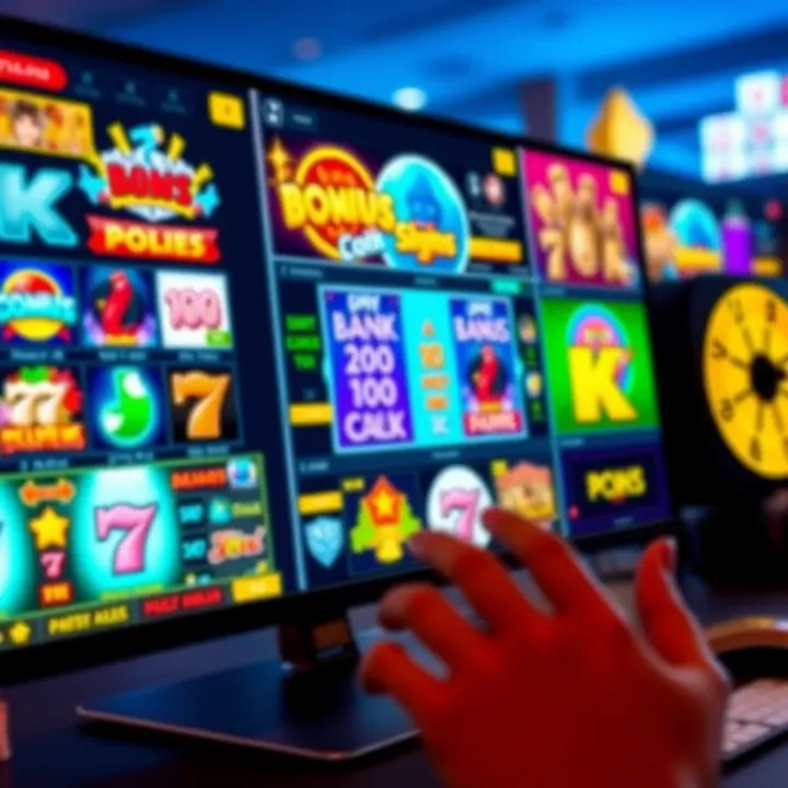 Variety of Online Pokies Available at RocketPlay Colorful online pokies games displayed on a computer screen at RocketPlay casino platform