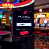Secure login interface for Rocket Casino showing password entry and safe authentication