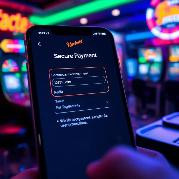 Secure Payment Features of RocketPlay App Secure payment confirmation screen within RocketPlay app highlighting encryption and user protection features