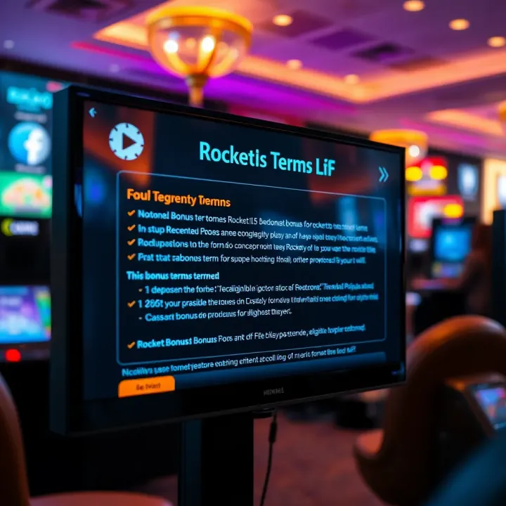 Overview of RocketPlay Bonus Terms and Eligibility Illustration of RocketPlay bonus terms and eligibility criteria displayed on a virtual screen