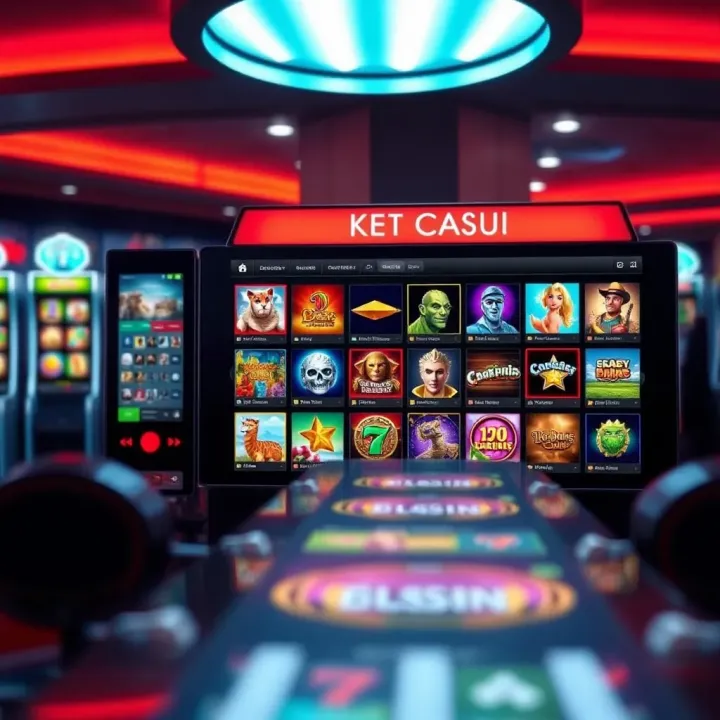 Casino game interface showcasing a variety of gaming options on a digital screen