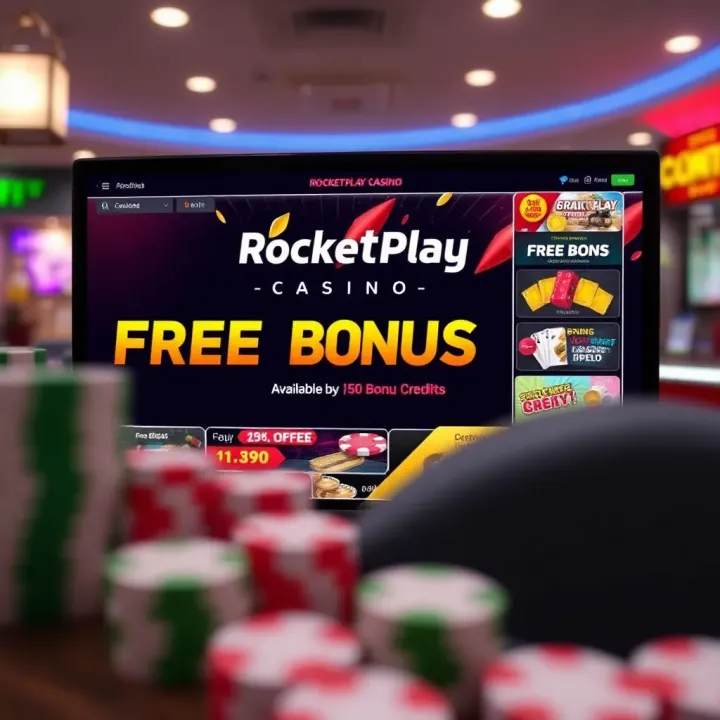 Online casino interface showcasing free bonus credits available for play