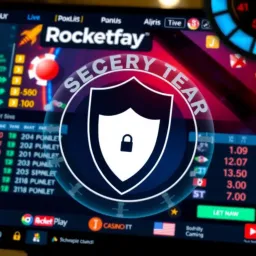 RocketPlay Casino Security and Trust Overview Secure online casino interface with a shield symbol representing safety and trust