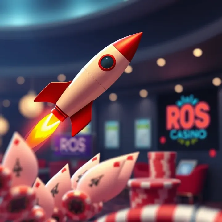 Graphical representation of a rocket ascending symbolizing the fast-paced gameplay of an online casino game
